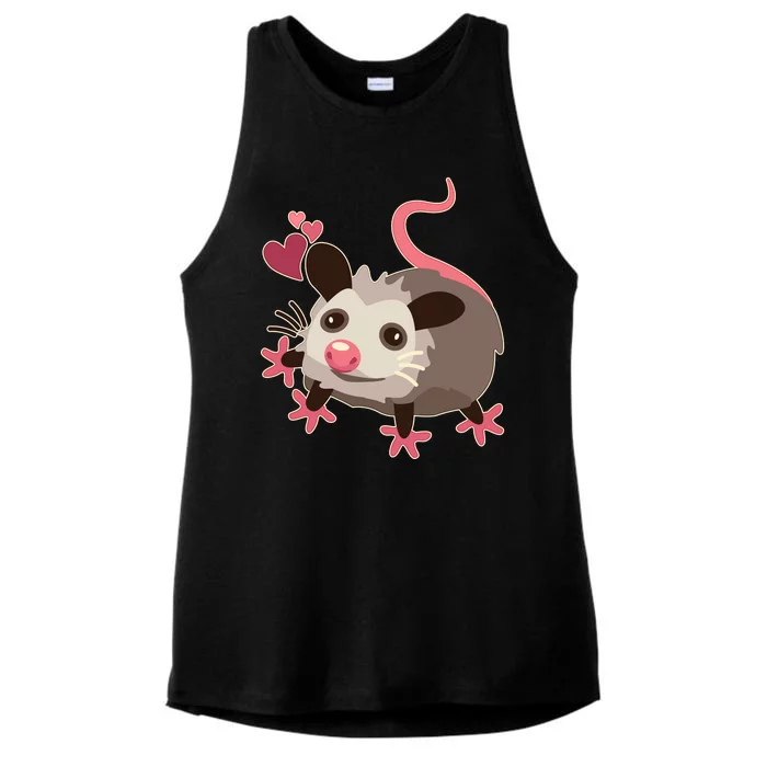 Cute Funny Baby Opossum Ladies Tri-Blend Wicking Tank