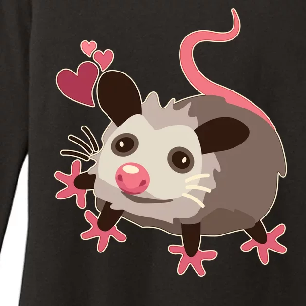 Cute Funny Baby Opossum Womens CVC Long Sleeve Shirt