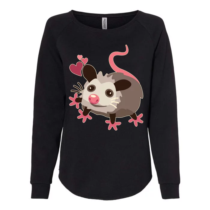 Cute Funny Baby Opossum Womens California Wash Sweatshirt