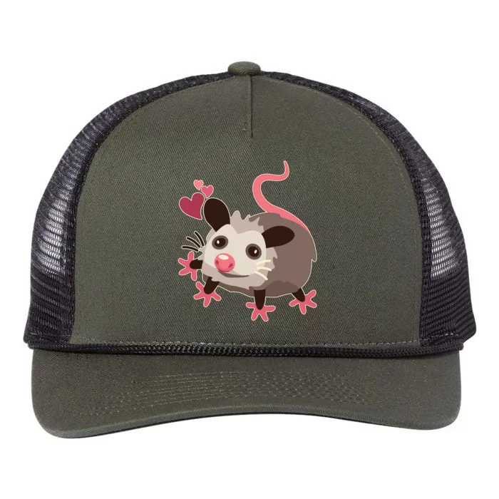 Cute Funny Baby Opossum Retro Rope Trucker Hat Cap