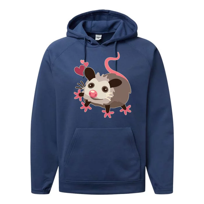 Cute Funny Baby Opossum Performance Fleece Hoodie