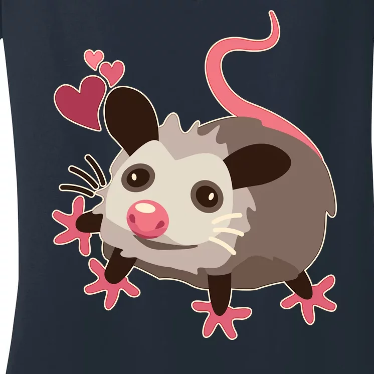 Cute Funny Baby Opossum Women's V-Neck T-Shirt