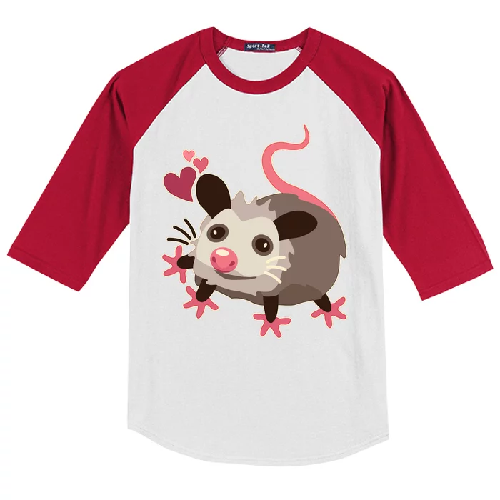 Cute Funny Baby Opossum Kids Colorblock Raglan Jersey