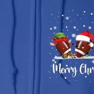 Christmas Football Ball Reindeer Santa Elf Gift Gi Gift Full Zip Hoodie