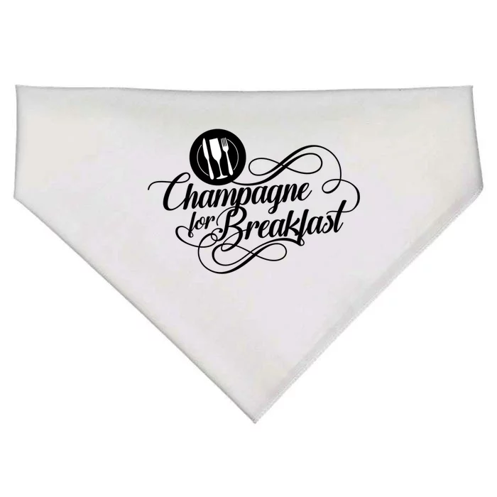 Champagne For Breakfast Mimosa Brunch Funny Ing Gift USA-Made Doggie Bandana