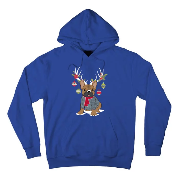 Cute French Bulldog Frenchie Christmas Reindeer Gift Tall Hoodie