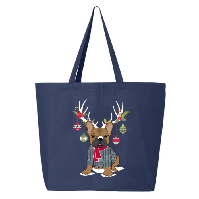 Cute French Bulldog Frenchie Christmas Reindeer Gift 25L Jumbo Tote