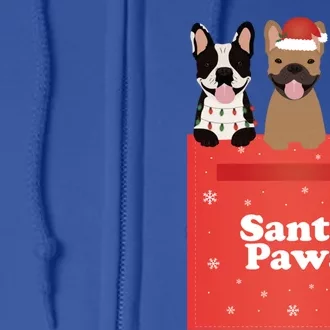 Cute French Bulldogs Santa Paws Mailbox Frenchie Dogs Puppy Funny Gift Full Zip Hoodie