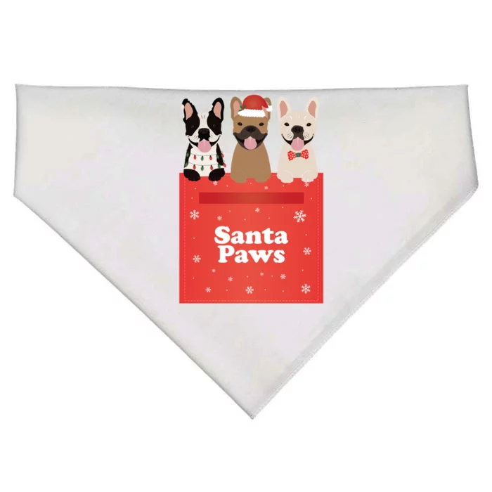 Cute French Bulldogs Santa Paws Mailbox Frenchie Dogs Puppy Funny Gift USA-Made Doggie Bandana