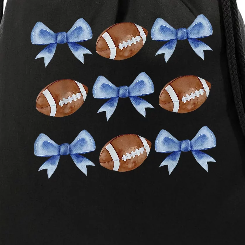 Coquette Football Bow Football Mom Game Day Drawstring Bag