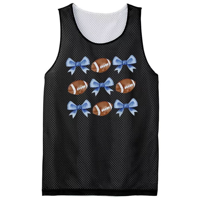 Coquette Football Bow Football Mom Game Day Mesh Reversible Basketball Jersey Tank