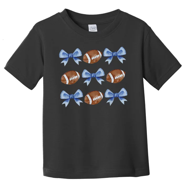 Coquette Football Bow Football Mom Game Day Toddler T-Shirt