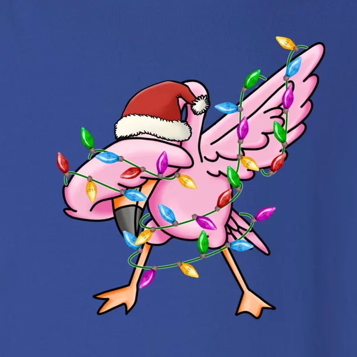 Cute Flamingo Christmas Dabbing Gift Toddler Long Sleeve Shirt