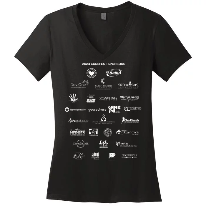 Curefest For Childhood Cancer 2024 Design 3 For Dark Fabric Women's V-Neck T-Shirt