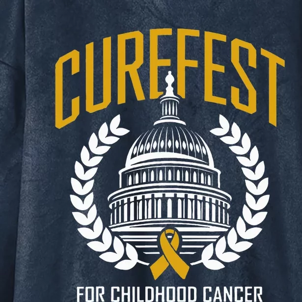 Curefest For Childhood Cancer 2024 In September We Wear Gold Hooded Wearable Blanket