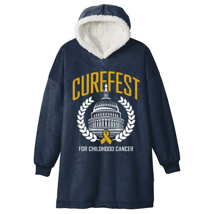 Curefest For Childhood Cancer 2024 In September We Wear Gold Hooded Wearable Blanket