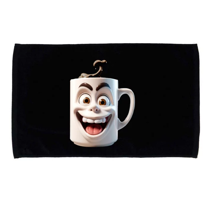 Crazy Face Coffee Character Microfiber Hand Towel