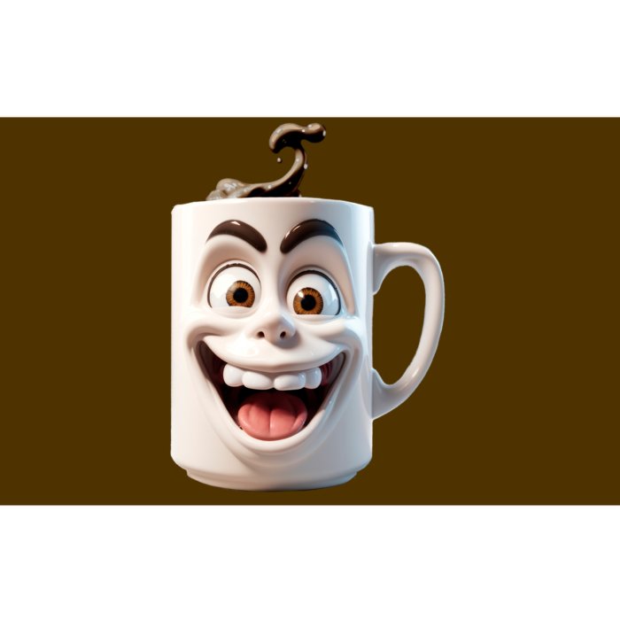 Crazy Face Coffee Character Bumper Sticker