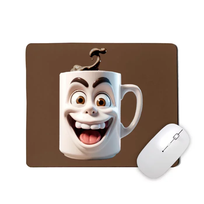 Crazy Face Coffee Character Mousepad