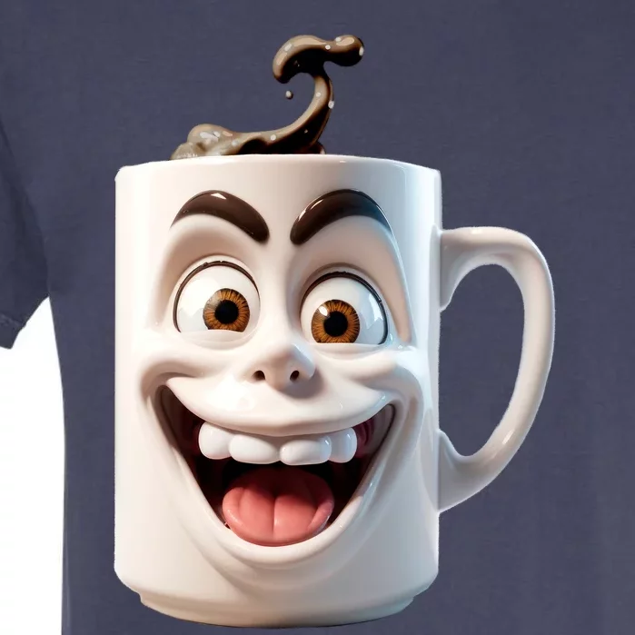 Crazy Face Coffee Character Garment-Dyed Heavyweight T-Shirt