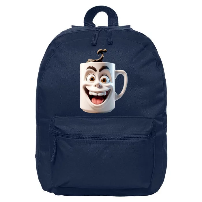 Crazy Face Coffee Character 16 in Basic Backpack