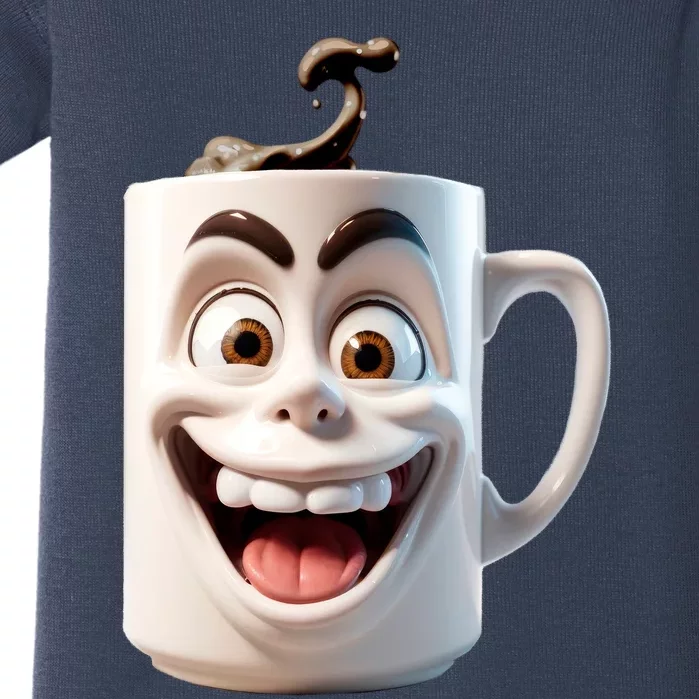 Crazy Face Coffee Character Baby Bodysuit