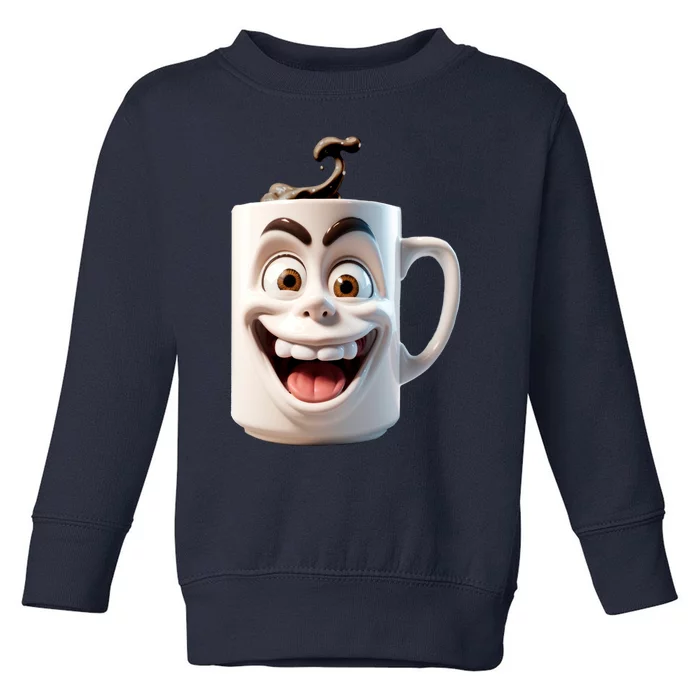 Crazy Face Coffee Character Toddler Sweatshirt