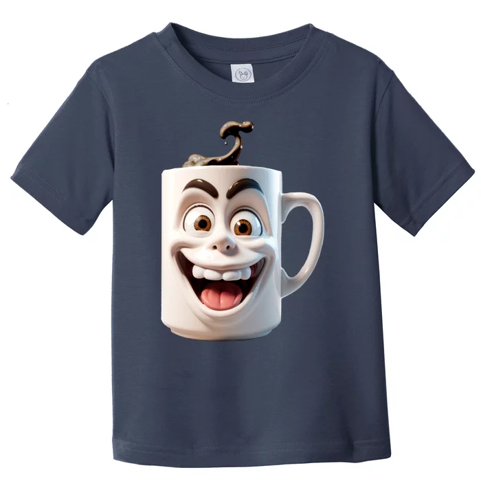 Crazy Face Coffee Character Toddler T-Shirt