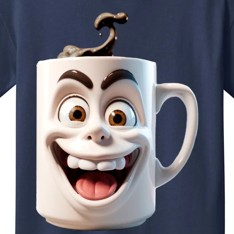 Crazy Face Coffee Character Kids T-Shirt