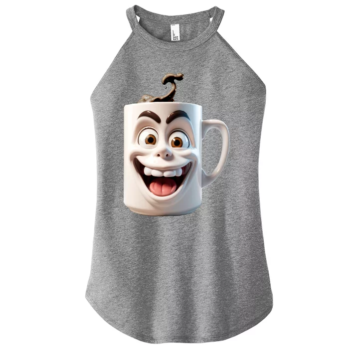 Crazy Face Coffee Character Women’s Perfect Tri Rocker Tank