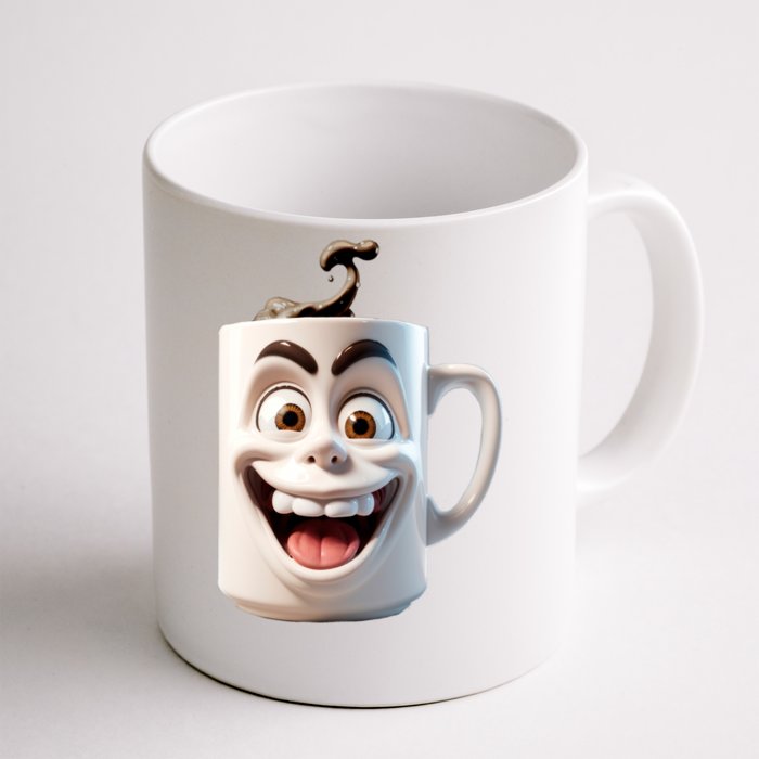 Crazy Face Coffee Character Front & Back Coffee Mug