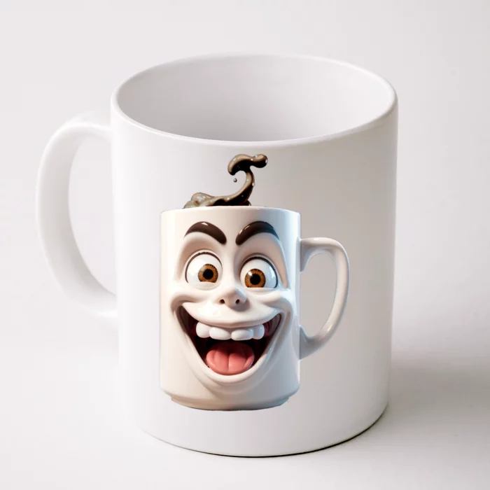 Crazy Face Coffee Character Front & Back Coffee Mug