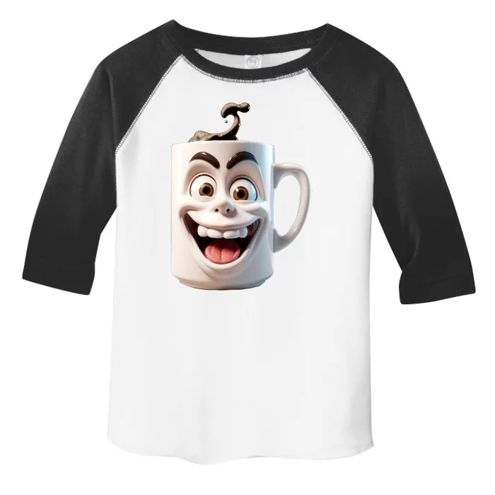 Crazy Face Coffee Character Toddler Fine Jersey T-Shirt