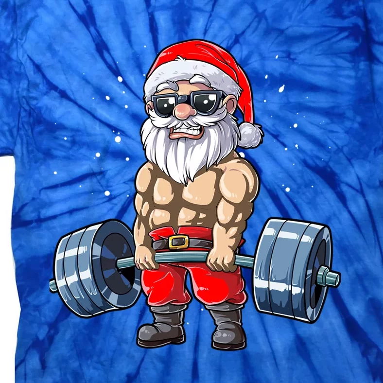 Costume Fitness Christmas Santa Arts Deadlifts Gym Gift Tie-Dye T-Shirt