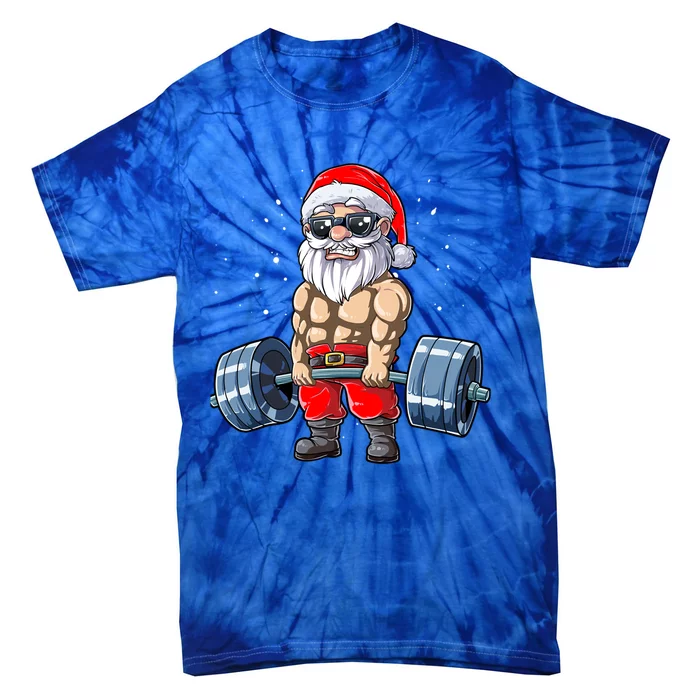 Costume Fitness Christmas Santa Arts Deadlifts Gym Gift Tie-Dye T-Shirt