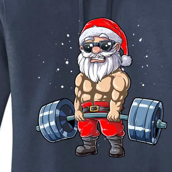 Costume Fitness Christmas Santa Arts Deadlifts Gym Gift Women's Pullover Hoodie