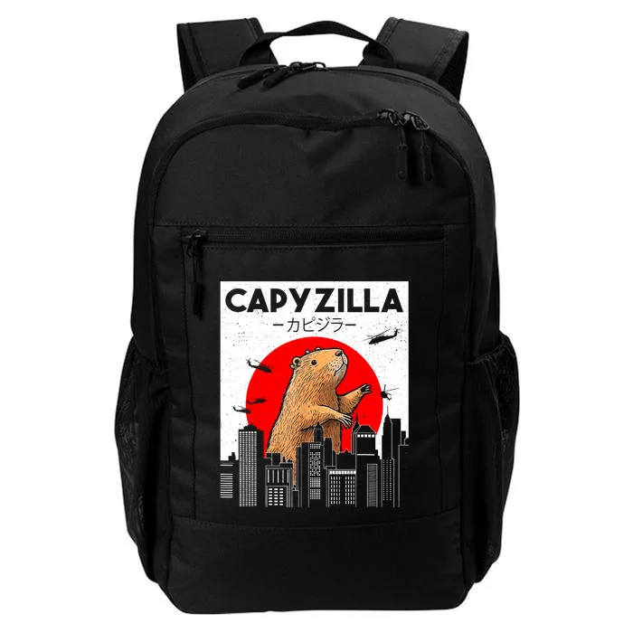 Capyzilla Funny Capybara Japanese Sunset Rodent Animal Lover Daily Commute Backpack