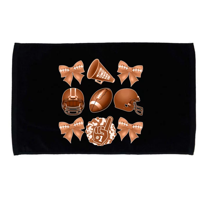 Cute Football Cheer Fan Lover Ribbon Bow Coquette Style Microfiber Hand Towel