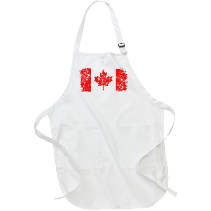 Canada Flag Canadian Flag Canadian Pride Canada Maple Leaf Full-Length Apron With Pocket