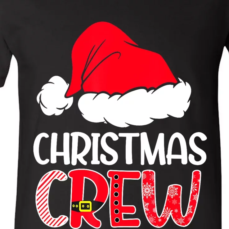 Cute Family Christmas Crew Matching Pajama Gift Lights V-Neck T-Shirt