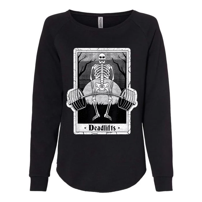 deadlifts skeleton tarot card – funny weightlifting Womens California Wash Sweatshirt