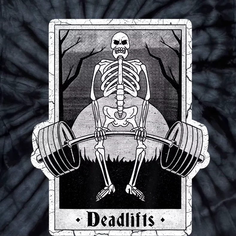 deadlifts skeleton tarot card – funny weightlifting Tie-Dye T-Shirt