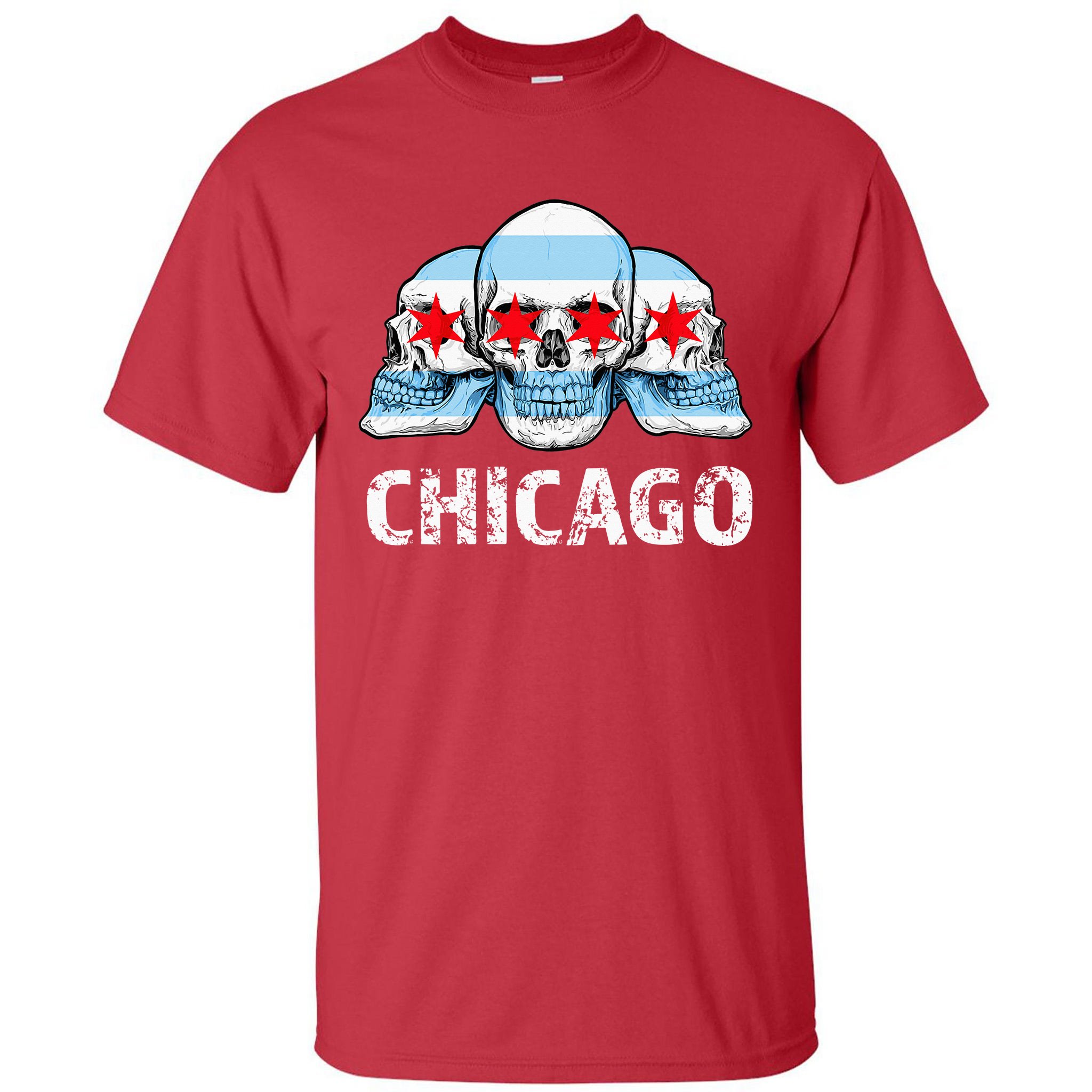 Chicago Flag Skulls Shirt