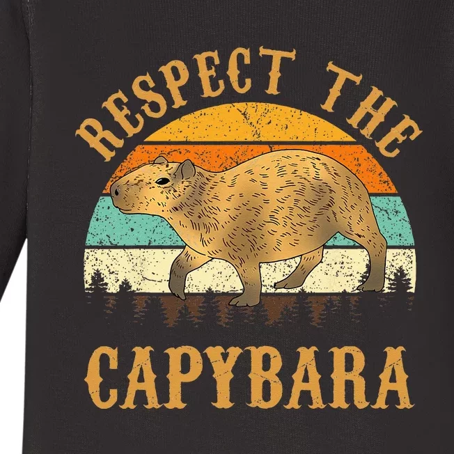 Capybara Funny Capybara Baby Long Sleeve Bodysuit