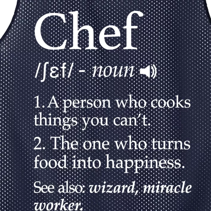 Cute Funny Chef Definition Funny Line Saying Cook Cooking Gifts Chefs T Mesh Reversible Basketball Jersey Tank