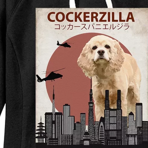 Cockerzilla Funny Cocker Spaniel Dog Lovers Gift Women's Fleece Hoodie