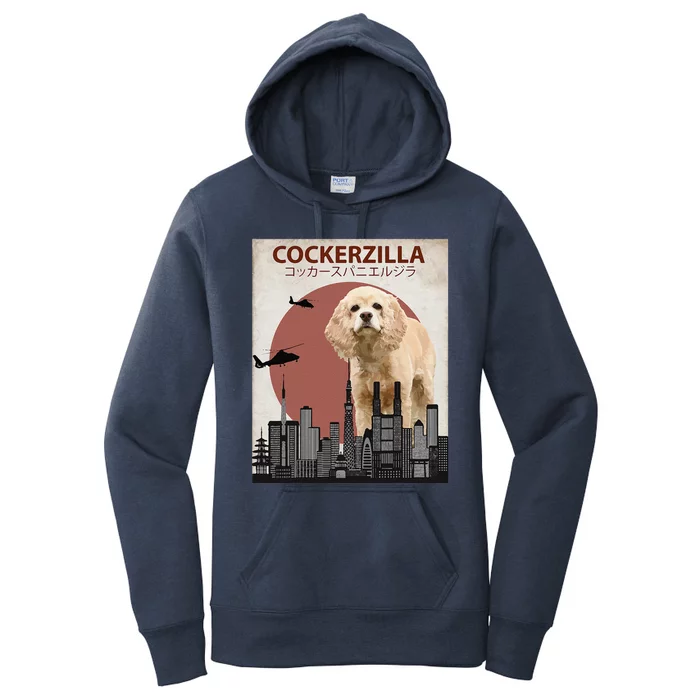 Cockerzilla Funny Cocker Spaniel Dog Lovers Gift Women's Pullover Hoodie