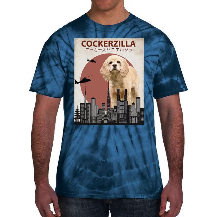 Cockerzilla Funny Cocker Spaniel Dog Lovers Gift Tie-Dye T-Shirt