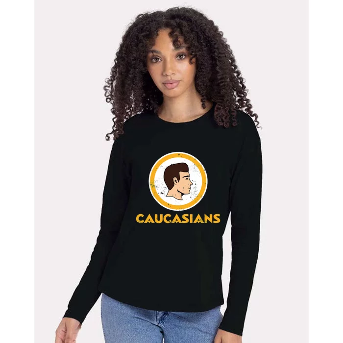 Caucasians Football Womens Cotton Relaxed Long Sleeve T-Shirt