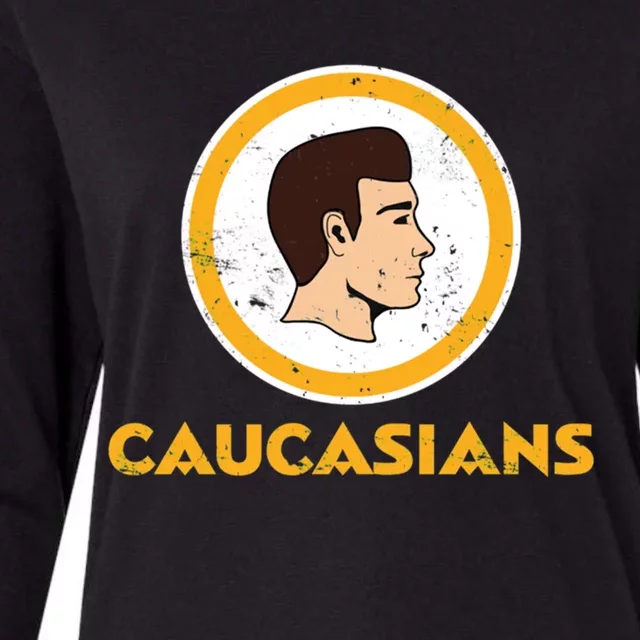 Caucasians Football Womens Cotton Relaxed Long Sleeve T-Shirt